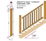Balustre pour rampant d'escalier (35°) 35x60x800mm 