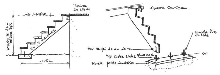 Schema escalier bois exterieur