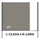 Kit clôture composite poteau à sceller - RIO Platinium H-1,8m