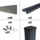 Kit clôture composite poteau à sceller - RIO Platinium H-1,8m