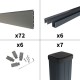 Kit clôture composite poteau à sceller - RIO Platinium H-1,8m