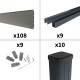Kit clôture composite poteau à sceller - RIO Platinium H-1,8m