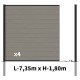 Kit clôture composite poteau à sceller - RIO Platinium H-1,8m