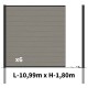 Kit clôture composite poteau à sceller - RIO Platinium H-1,8m