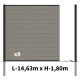 Kit clôture composite poteau à sceller - RIO Platinium H-1,8m