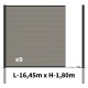 Kit clôture composite poteau à sceller - RIO Platinium H-1,8m