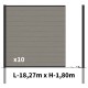Kit clôture composite poteau à sceller - RIO Platinium H-1,8m