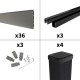 Kit clôture composite poteau à sceller - RIO Platinium H-1,8m