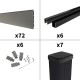 Kit clôture composite poteau à sceller - RIO Platinium H-1,8m