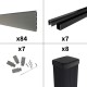 Kit clôture composite poteau à sceller - RIO Platinium H-1,8m