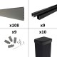 Kit clôture composite poteau à sceller - RIO Platinium H-1,8m