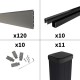 Kit clôture composite poteau à sceller - RIO Platinium H-1,8m