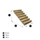 Escalier bois - 7 marches pleines L-120cm H-119cm