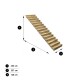 Escalier bois - 15 marches pleines L-120cm H-255cm