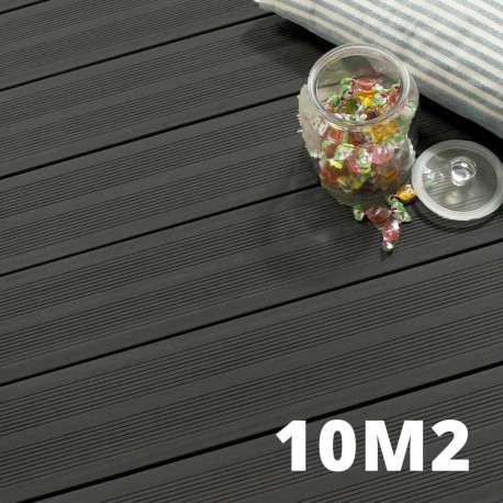 Kit terrasse composite - ATLANTA Anthracite 10m² à 50m²