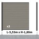 Kit clôture composite poteau sur platines - RIO Platinium H-1,8m