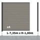 Kit clôture composite poteau sur platines - RIO Platinium H-1,8m