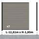 Kit clôture composite poteau sur platines - RIO Platinium H-1,8m