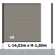 Kit clôture composite poteau sur platines - RIO Platinium H-1,8m