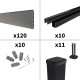 Kit clôture composite poteau sur platines - RIO Platinium H-1,8m