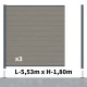 Kit clôture composite poteau sur platines - RIO Platinium H-1,8m