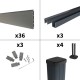 Kit clôture composite poteau sur platines - RIO Platinium H-1,8m