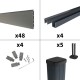 Kit clôture composite poteau sur platines - RIO Platinium H-1,8m