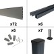 Kit clôture composite poteau sur platines - RIO Platinium H-1,8m