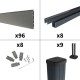 Kit clôture composite poteau sur platines - RIO Platinium H-1,8m