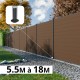 Kit clôture composite poteau sur platines - RIO Bronze H-1,8m