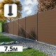 Kit clôture composite poteau sur platines - RIO Bronze H-1,8m