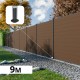 Kit clôture composite poteau sur platines - RIO Bronze H-1,8m
