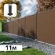 Kit clôture composite poteau sur platines - RIO Bronze H-1,8m