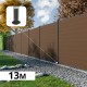 Kit clôture composite poteau sur platines - RIO Bronze H-1,8m