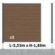 Kit clôture composite poteau sur platines - RIO Bronze H-1,8m