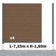 Kit clôture composite poteau sur platines - RIO Bronze H-1,8m