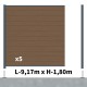 Kit clôture composite poteau sur platines - RIO Bronze H-1,8m