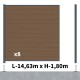 Kit clôture composite poteau sur platines - RIO Bronze H-1,8m