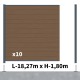 Kit clôture composite poteau sur platines - RIO Bronze H-1,8m