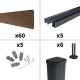 Kit clôture composite poteau sur platines - RIO Bronze H-1,8m