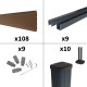 Kit clôture composite poteau sur platines - RIO Bronze H-1,8m