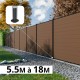 Kit clôture composite poteau sur platines - RIO Bronze H-1,8m