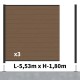 Kit clôture composite poteau sur platines - RIO Bronze H-1,8m