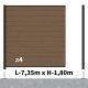 Kit clôture composite poteau sur platines - RIO Bronze H-1,8m