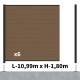 Kit clôture composite poteau sur platines - RIO Bronze H-1,8m