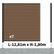Kit clôture composite poteau sur platines - RIO Bronze H-1,8m