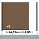 Kit clôture composite poteau sur platines - RIO Bronze H-1,8m