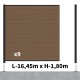 Kit clôture composite poteau sur platines - RIO Bronze H-1,8m