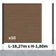 Kit clôture composite poteau sur platines - RIO Bronze H-1,8m