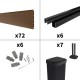 Kit clôture composite poteau sur platines - RIO Bronze H-1,8m